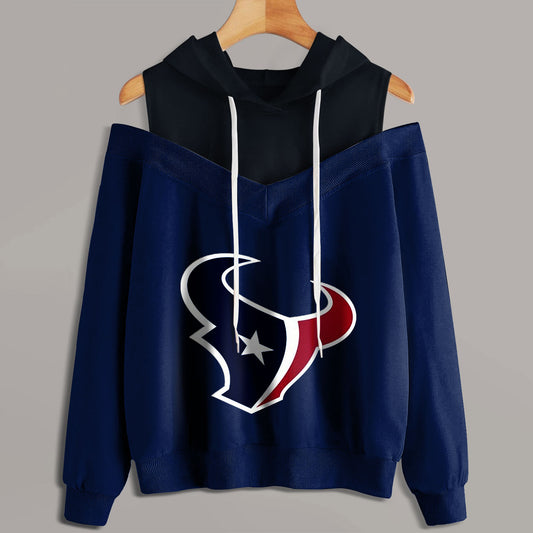 2 In 1 Colorblock Cold Shoulder Hoodie