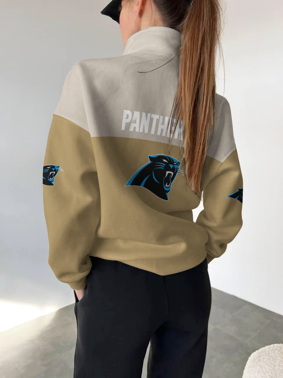 Carolina Panthers  2025 New Design Casual Snap  Mockneck Pullover