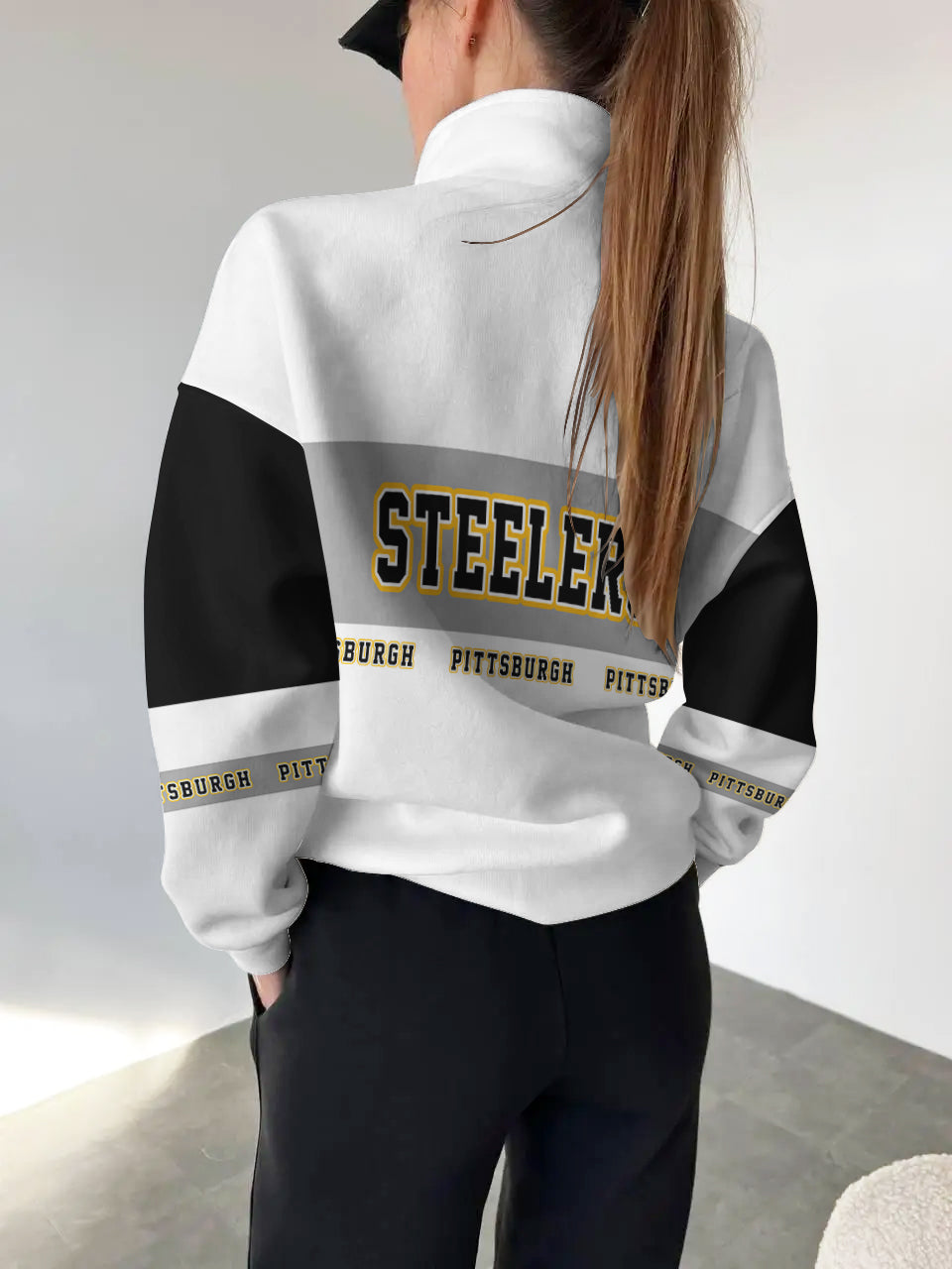 Pittsburgh Steelers  2025 New Design Casual Snap  Mockneck Pullover