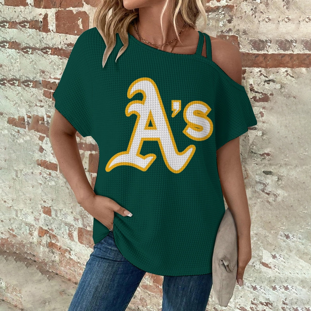 Asymmetrical Neck Short Sleeve T-Shirt