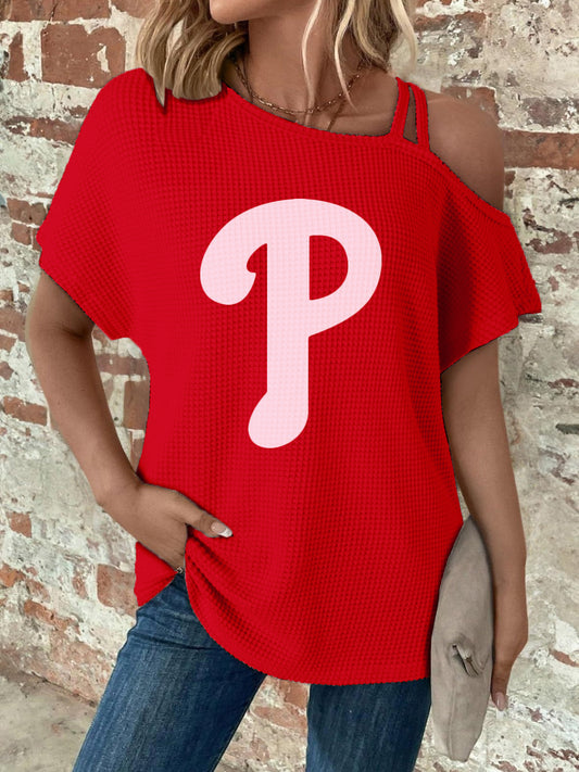 Asymmetrical Neck Short Sleeve T-Shirt