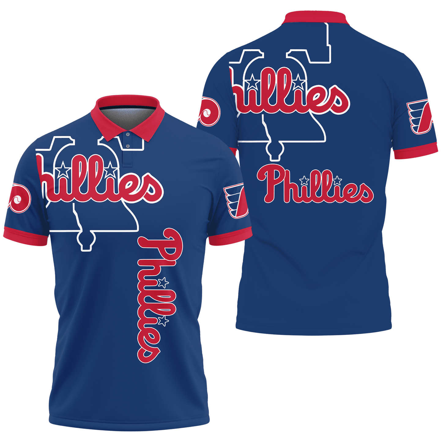 Philadelphia Phillies Printed 3D Polo Shirt