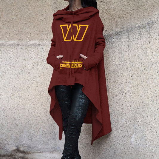 Fashionable Print Irregular Long Sleeve Sweatshirt