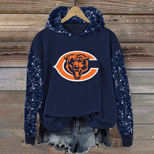 Sequined Sleeves Vintage Hoodie