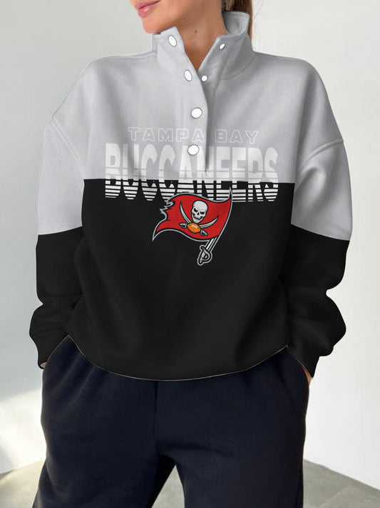 Tampa Bay Buccaneers 2025 New Design Casual Snap  Mockneck Pullover