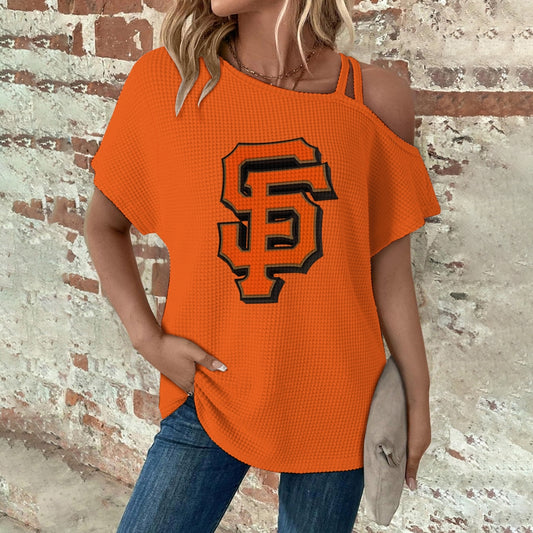 Asymmetrical Neck Short Sleeve T-Shirt