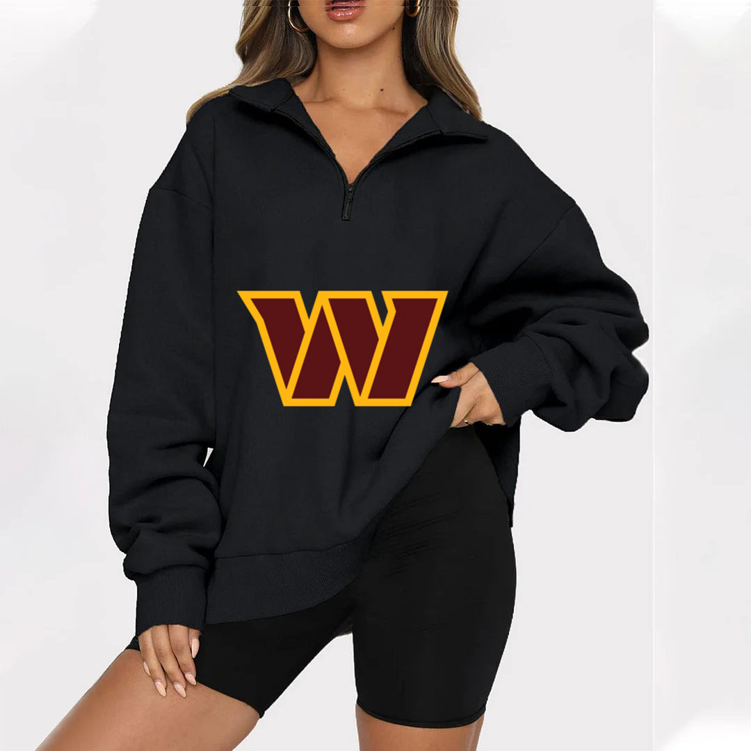 New Ladies Sports Leisure Lapel Zipper Sweatshirt