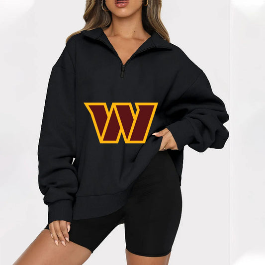 New Ladies Sports Leisure Lapel Zipper Sweatshirt