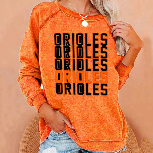 Fashionable Retro Print Crew Neck Sweatshirt