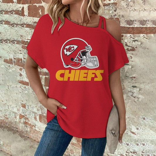 Asymmetrical Neck Short Sleeve T-Shirt