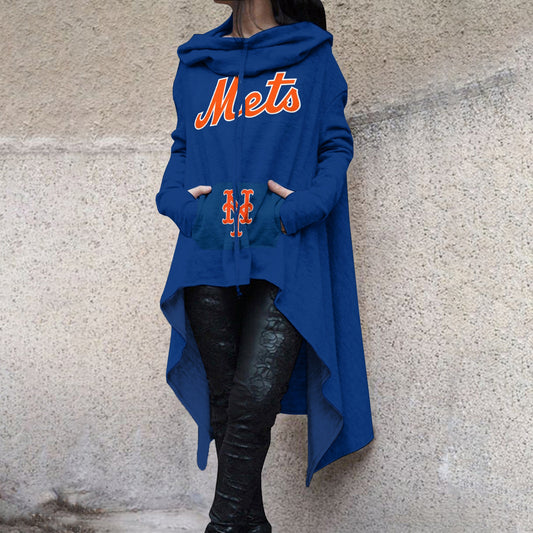 Fashionable Print Irregular Long Sleeve Sweatshirt