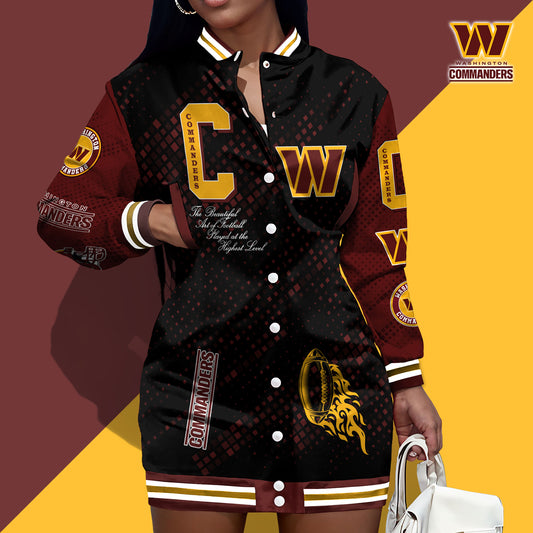 Washington Commanders Limited Edition Button Down Long Sleeve Jacket Dress