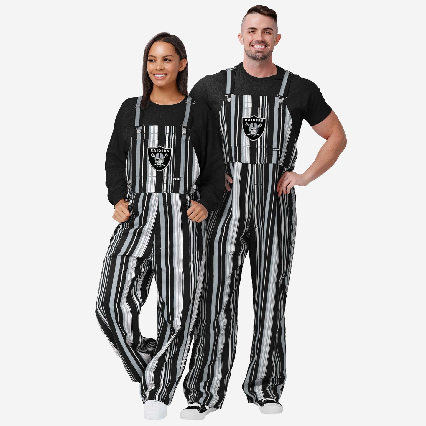 Las Vegas Raiders Womens Hyper Stripe Bib Overalls