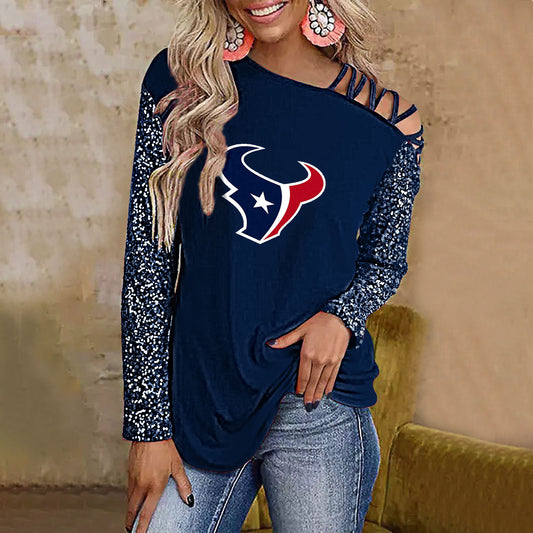 Color-Blocked Criss-Cross One Shoulder Blouse