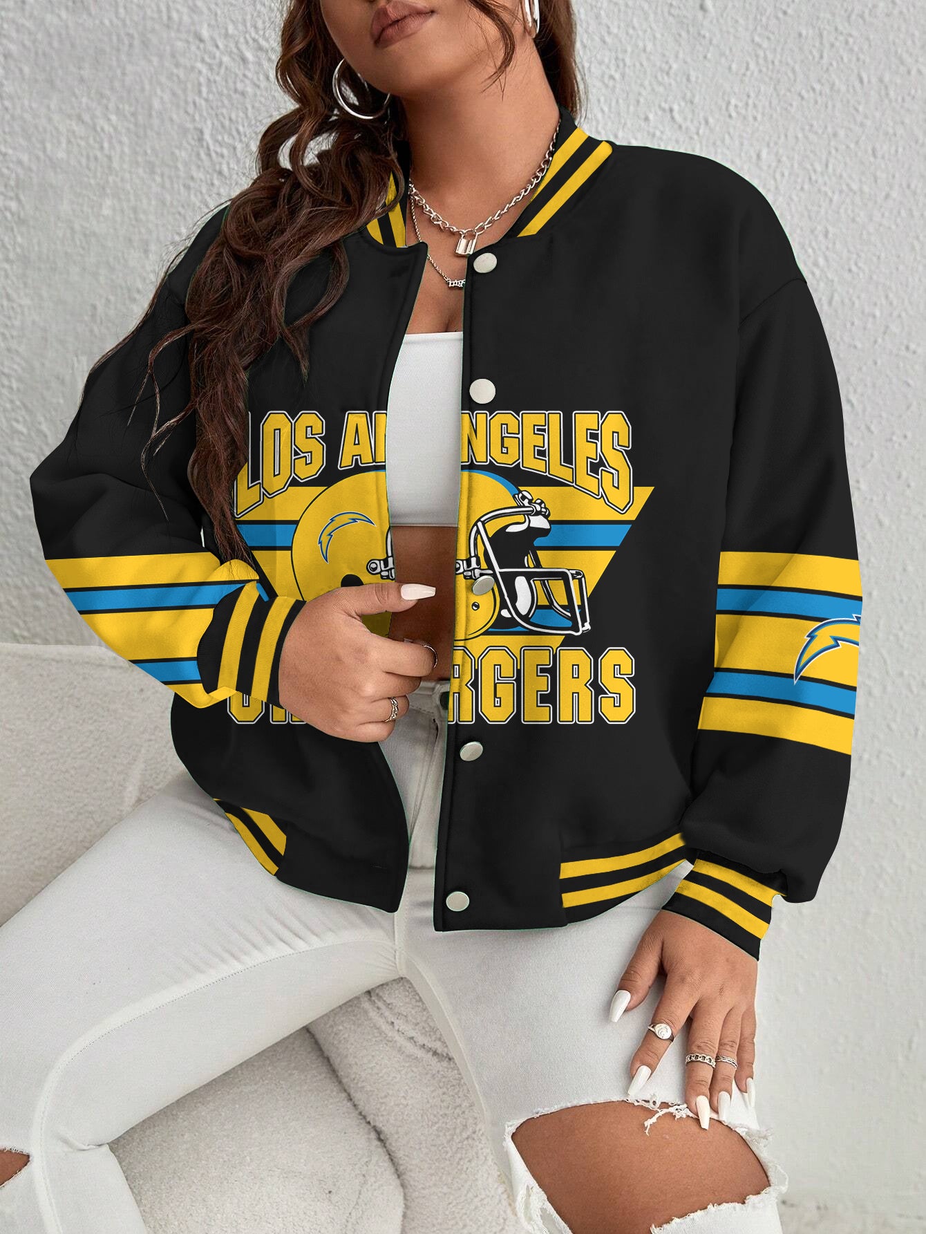 Los Angeles Chargers Women's Long Pass Full- Snap Casual Jacket