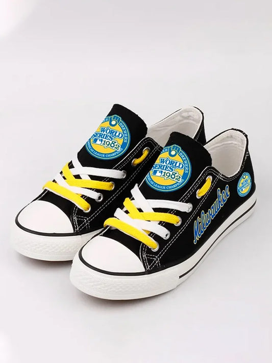 Casual printed low-top canvas shoes unisex