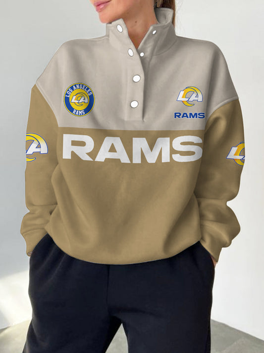 Los Angeles Rams 2025 New Design Casual Snap  Mockneck Pullover
