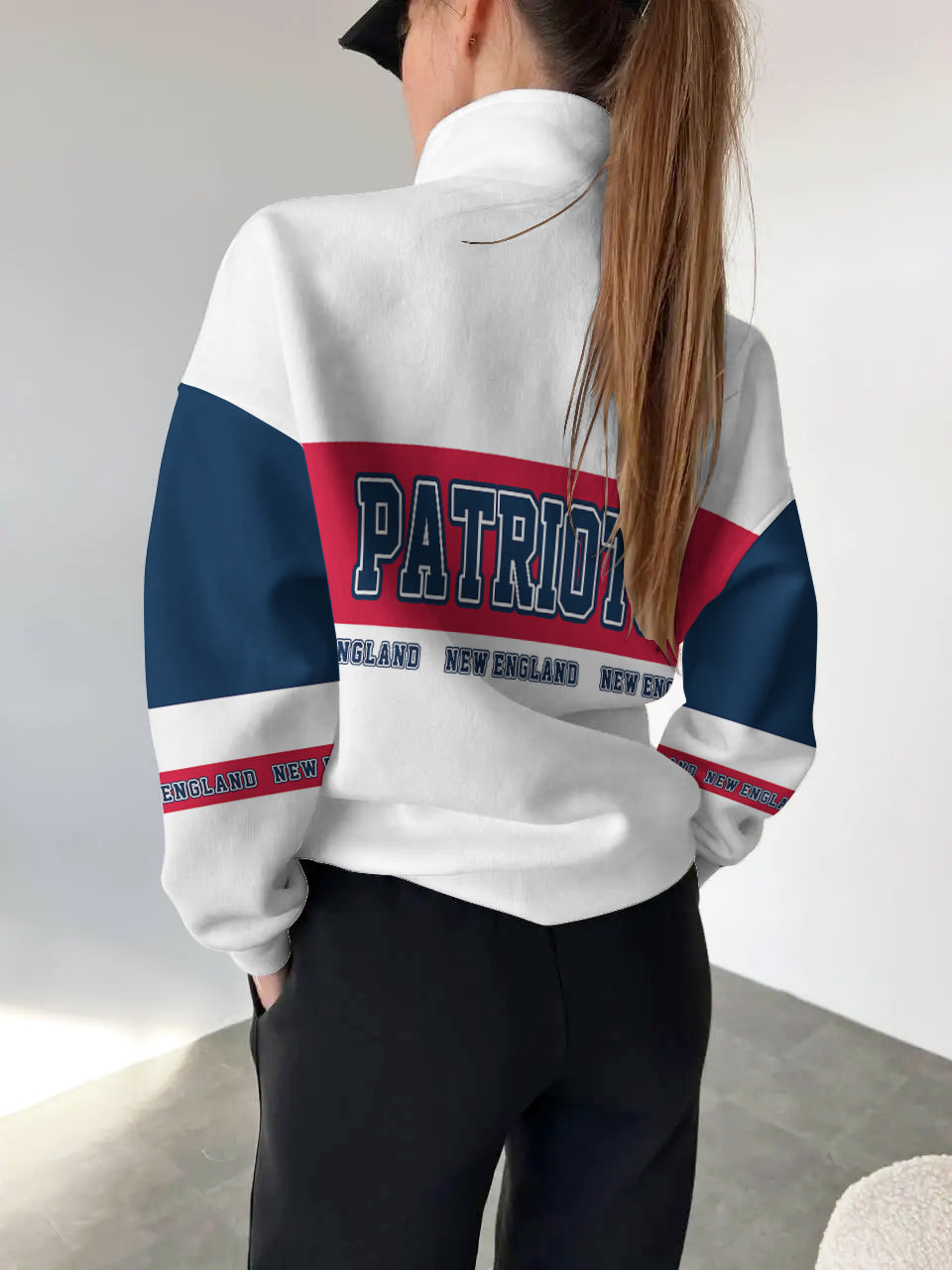 New England Patriots  2025 New Design Casual Snap  Mockneck Pullover