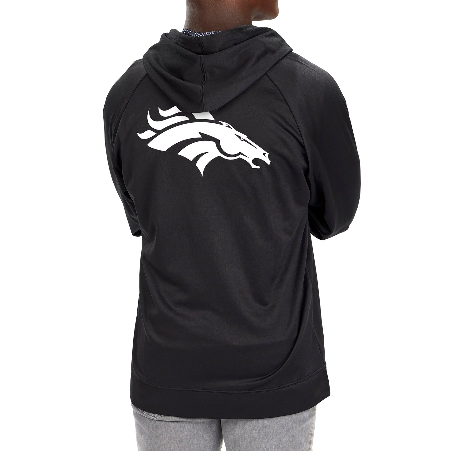 Zubaz Men's NFL Denver Broncos Full Zip Viper Print Fleece Hoodie