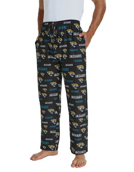 Zubaz NFL Football Men's Jacksonville Jaguars Print Logo Comfy Pants w/Wordmark