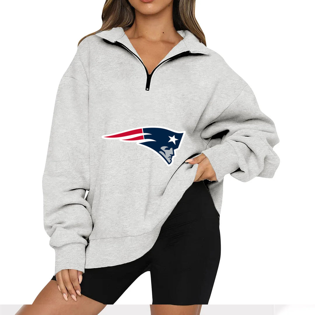 New Ladies Sports Leisure Lapel Zipper Sweatshirt