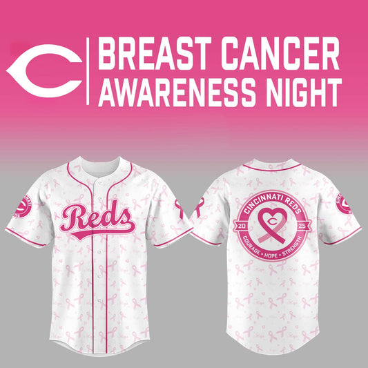 Cincinnati Reds x Breast Cancer Awareness Month-3D Baseball Jersey