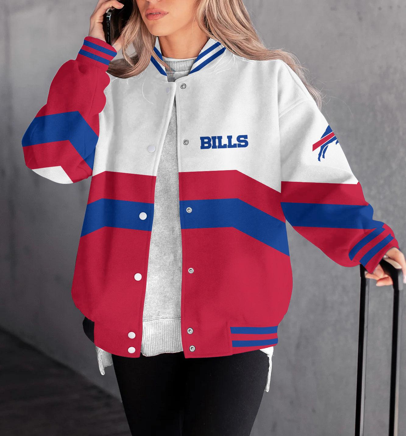 Buffalo Bills Women's Long Pass Full- Snap Casual Jacket