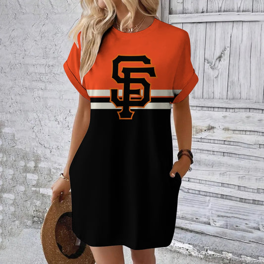 Giants Hidden Pocket Short Sleeve Tee Dress