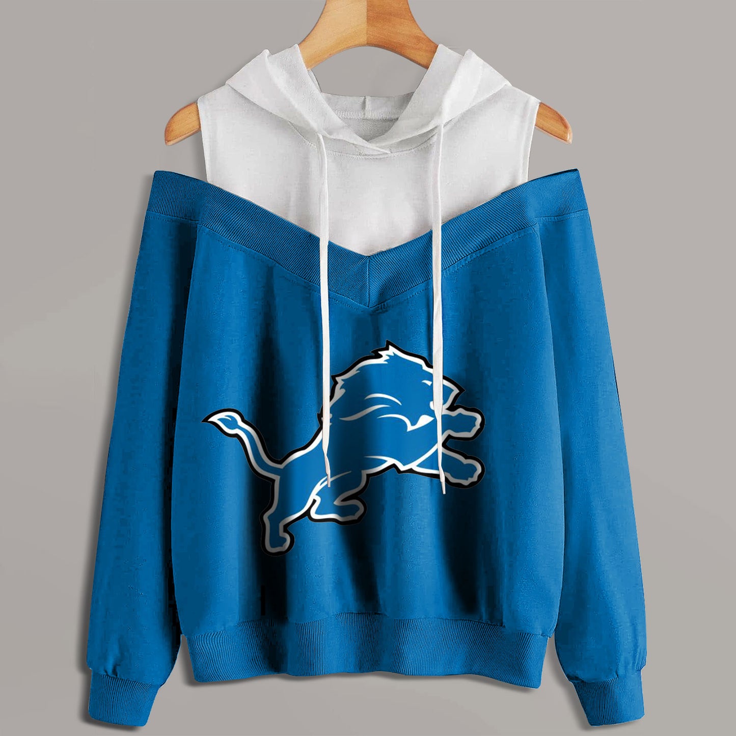 2 In 1 Colorblock Cold Shoulder Hoodie