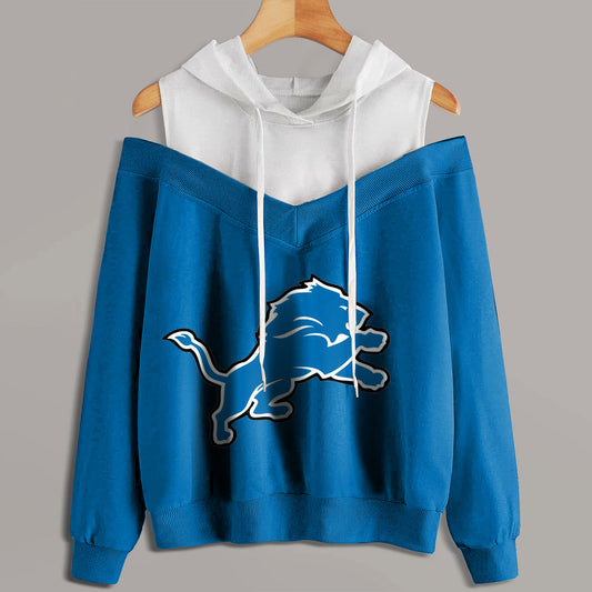 2 In 1 Colorblock Cold Shoulder Hoodie