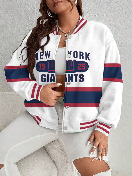 New York Giants Women's Long Pass Full- Snap Casual Jacket