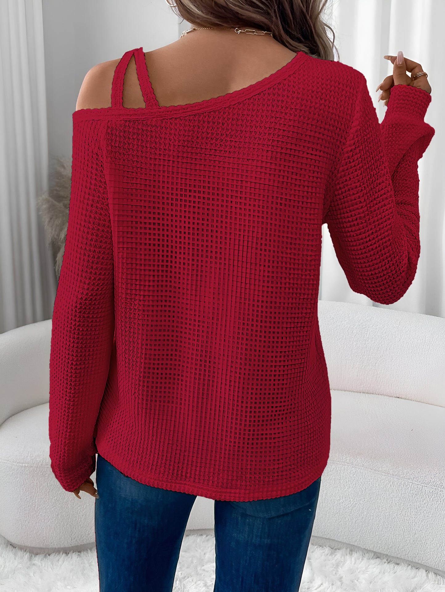 Asymmetric Off-Shoulder Women's Sweatshirt