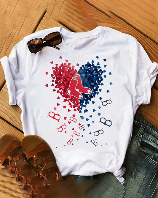 Print round neck unisex T-shirt