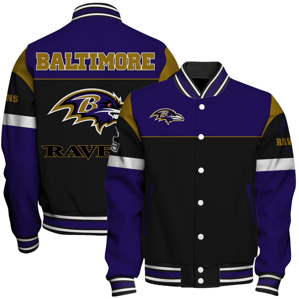 Baltimore Ravens National Football League 2025 -26 Feel The Power Unisex Varsity Jacket