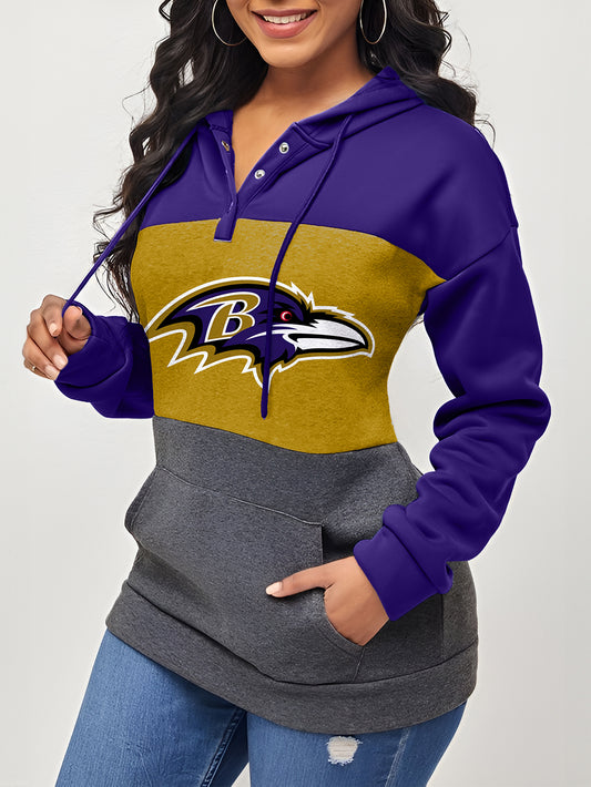 Women's Colorblock Drawstring Hoodie