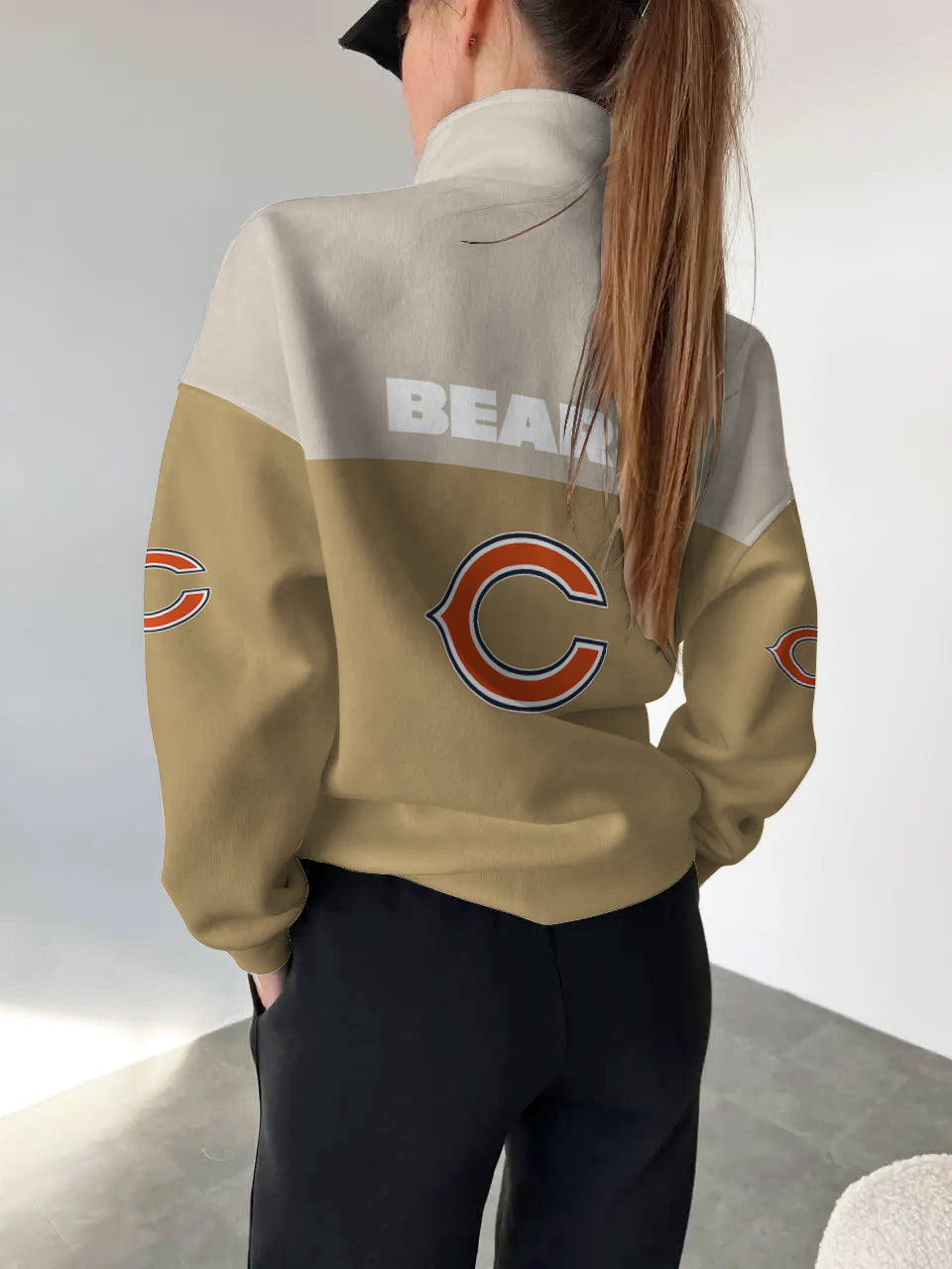 Chicago Bears 2025 New Design Casual Snap  Mockneck Pullover