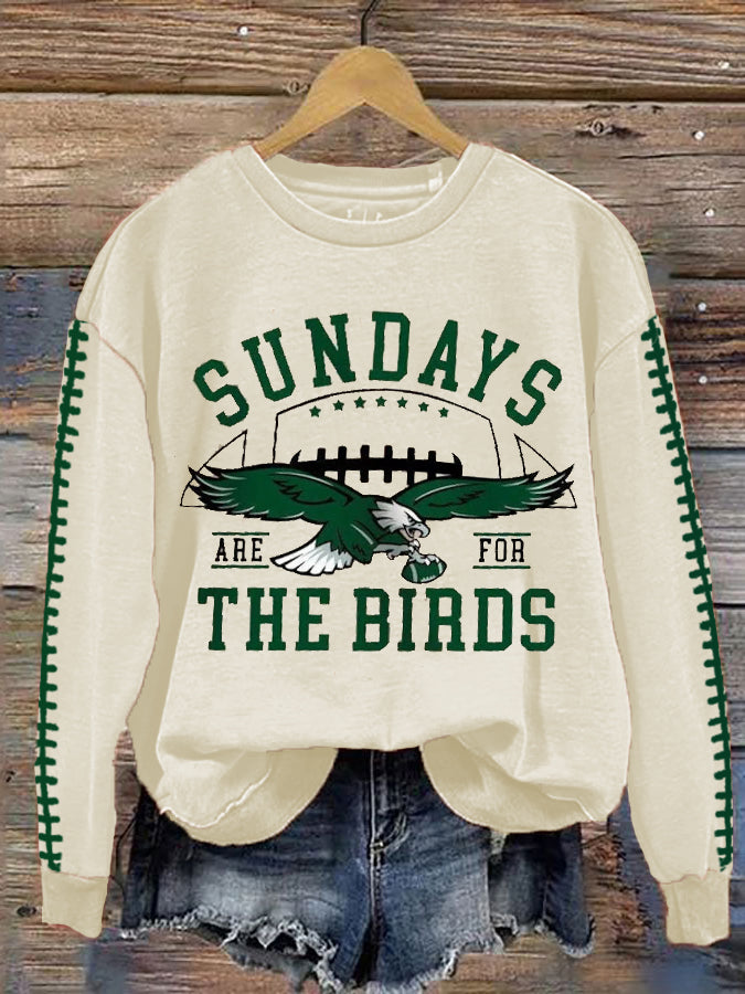 Women's New Football Print Vintage Sweatshirt