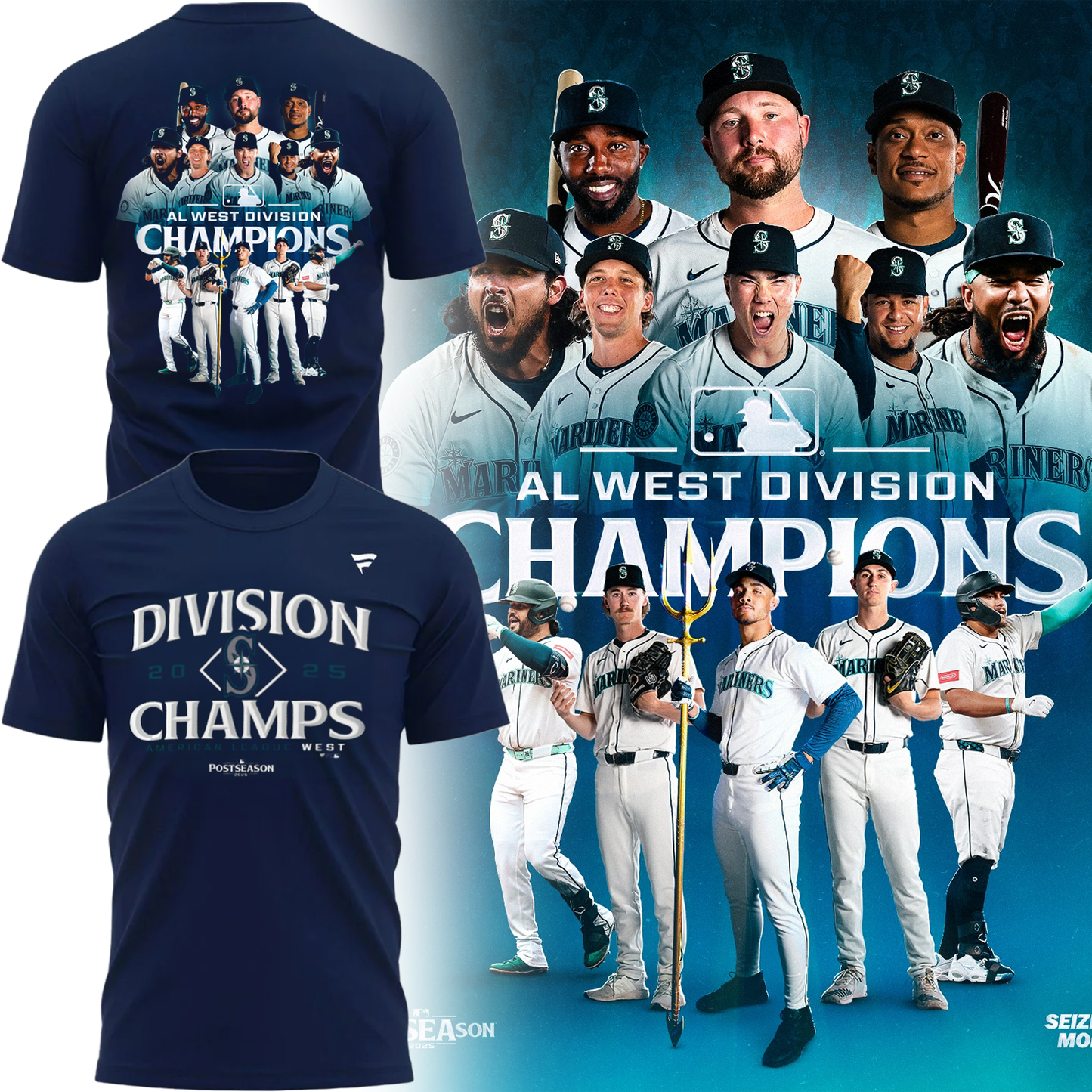 Seattle Mariners 2025 AL West Division Champions Limited Shirt