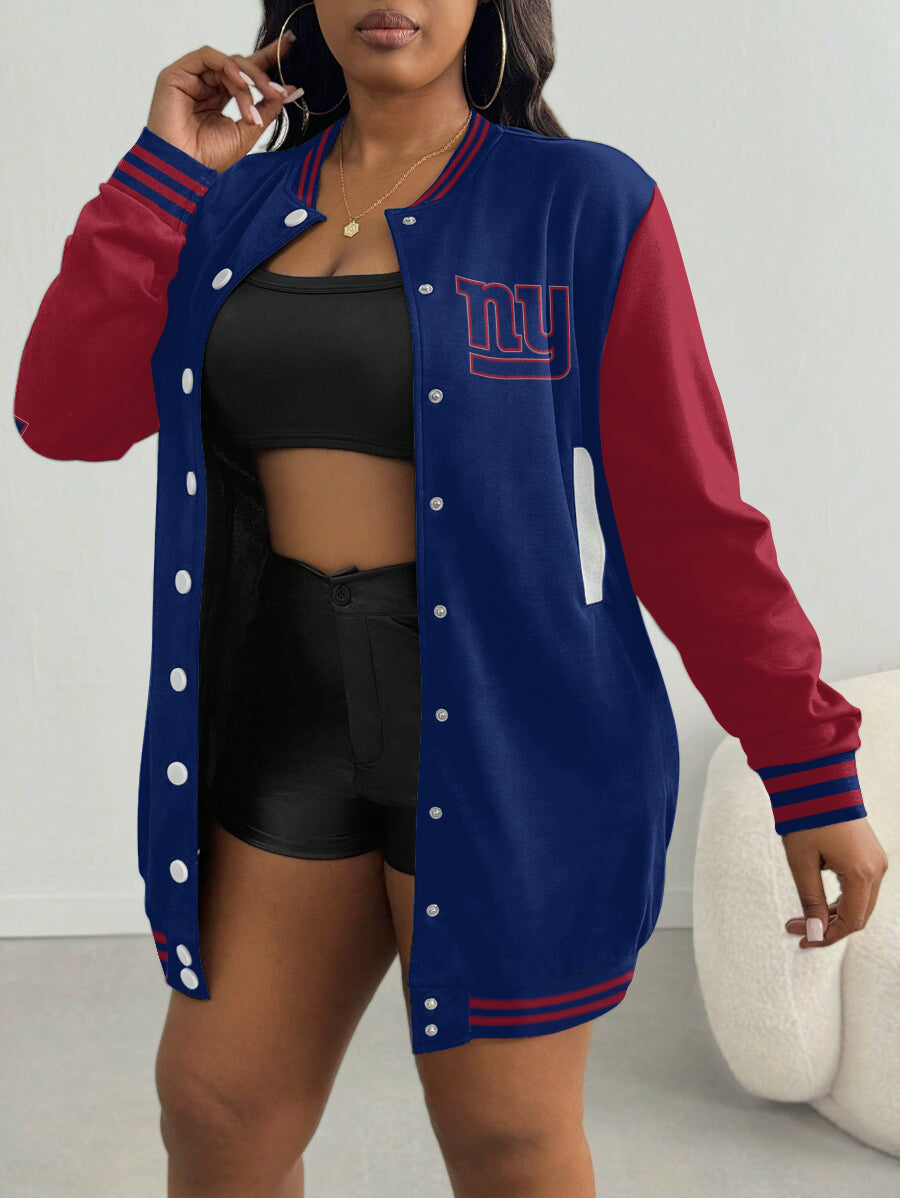 New York Giants Women's Limited Edition Button Down Long Sleeve Jacket Dress