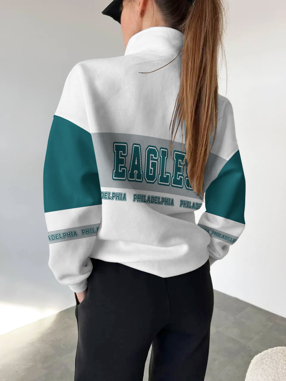 Philadelphia Eagles  2025 New Design Casual Snap  Mockneck Pullover