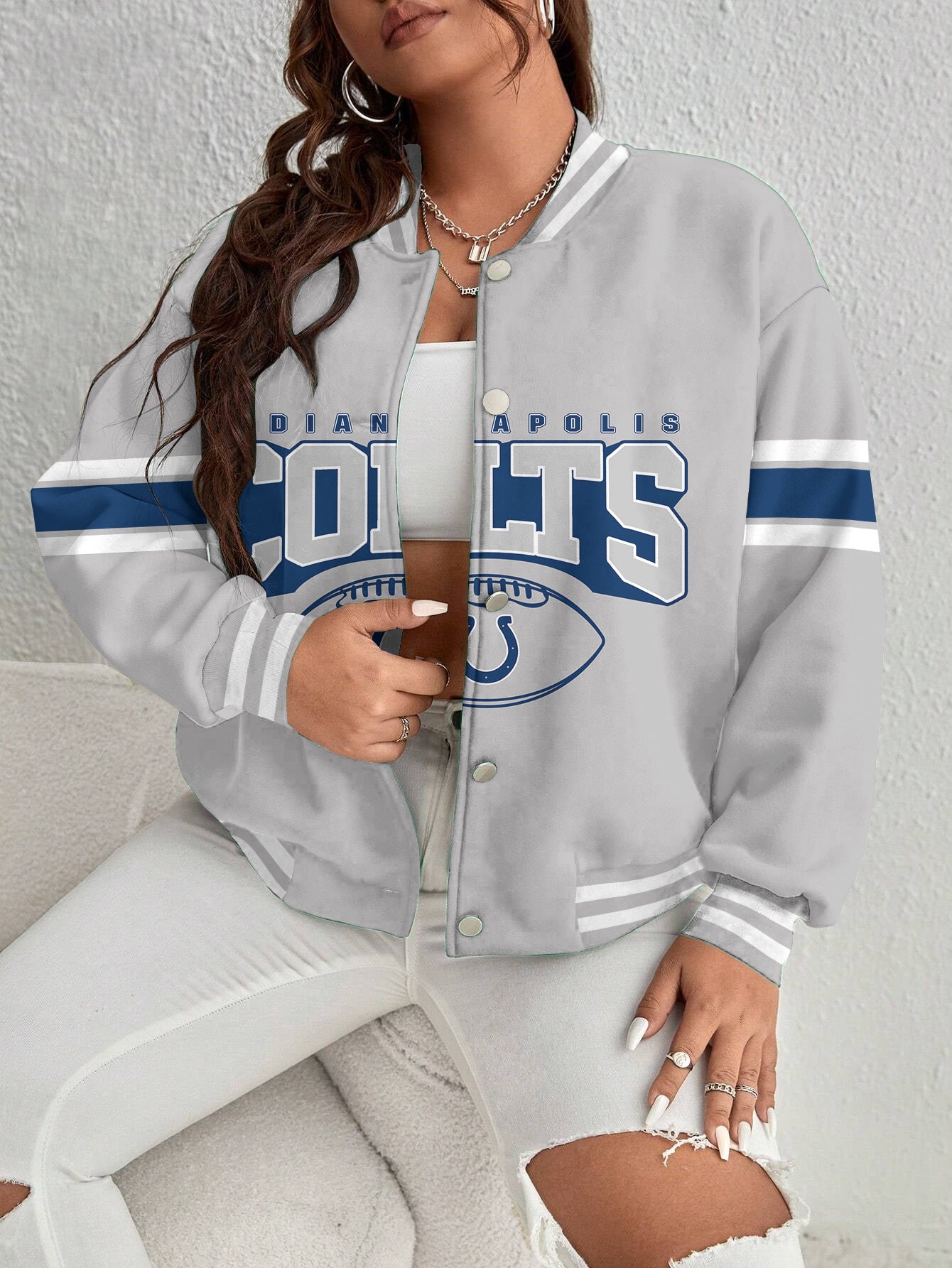Indianapolis Colts Women's Long Pass Full- Snap Casual Jacket