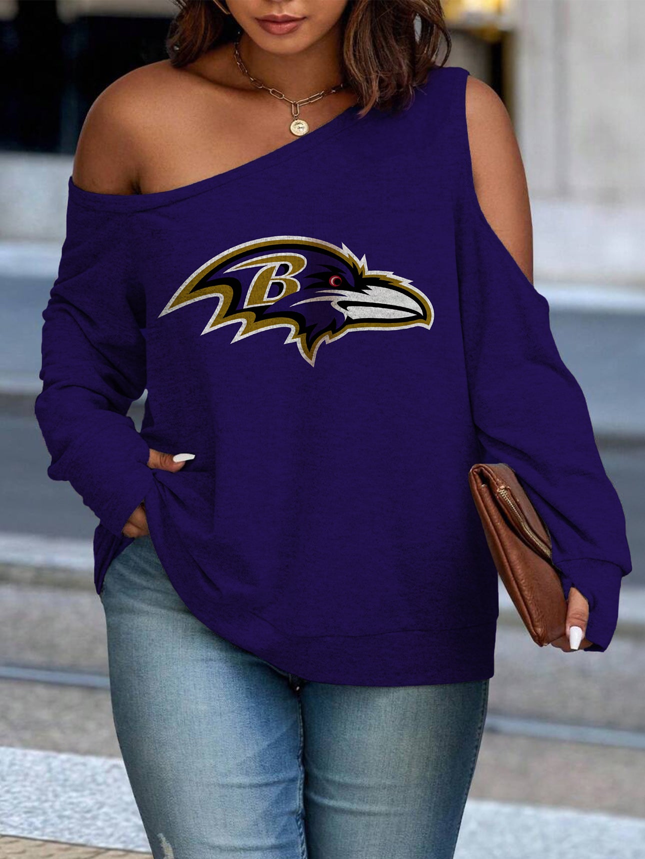 Asymmetric Off-Shoulder Women's Sweatshirt