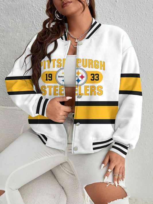Pittsburgh Steelers Women's Long Pass Full- Snap Casual Jacket