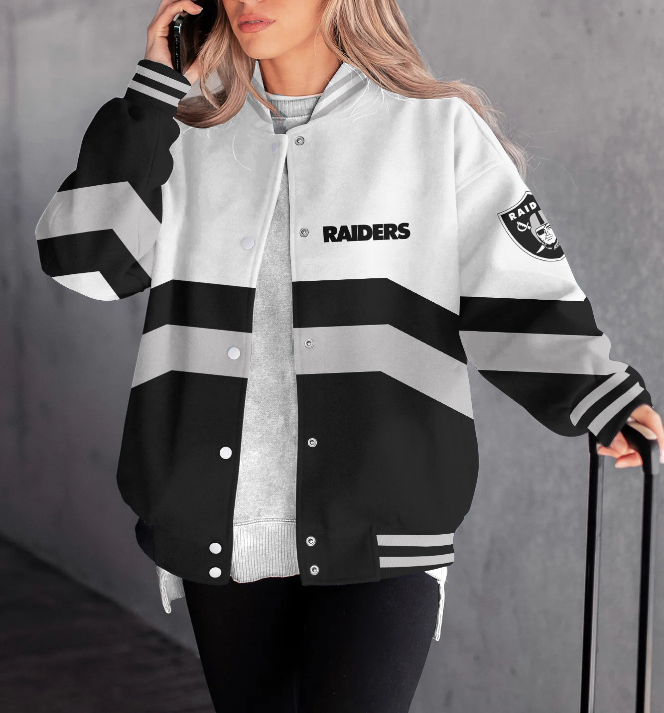 Las Vegas Raiders Women's Long Pass Full- Snap Casual Jacket