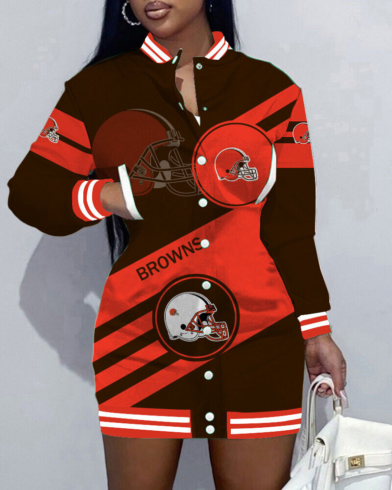 Cleveland Browns
Limited Edition Button Down Long Sleeve Jacket Dress