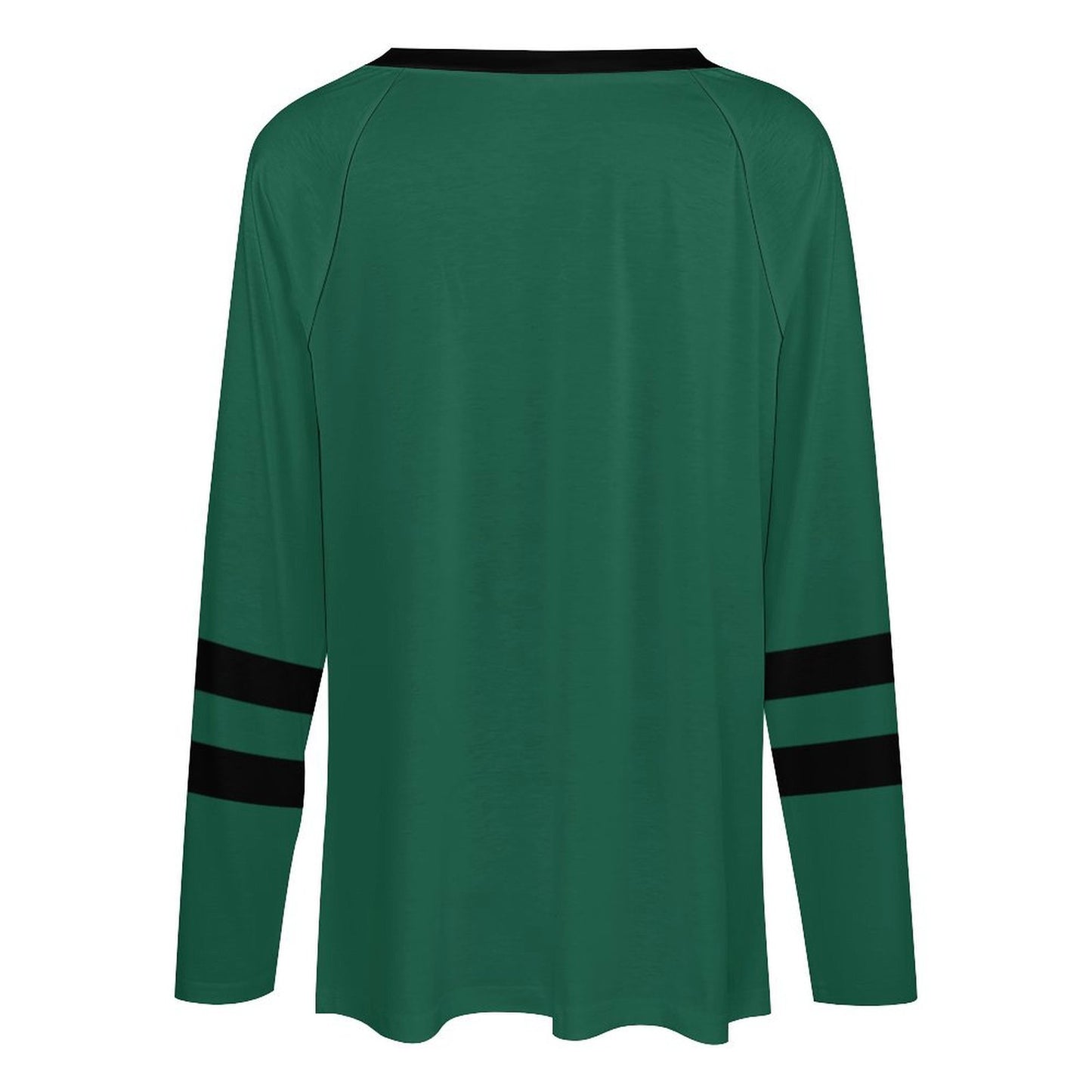 New York Jets Women's V-neck Double-layered Long-sleeved Loose T-shirt