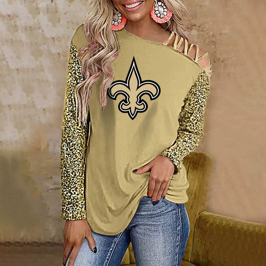 Color-Blocked Criss-Cross One Shoulder Blouse