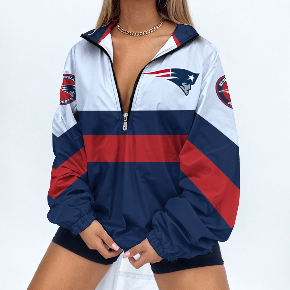 Women's Print V Neck Zipper Sweatshirt Jacket