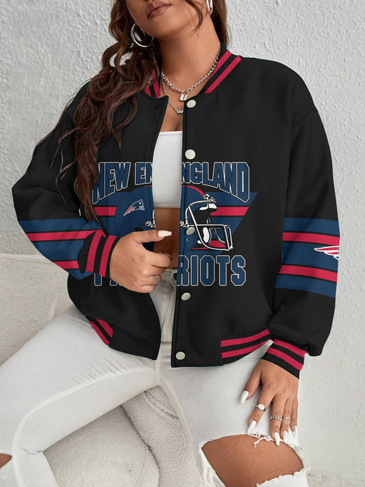 New England Patriots Women's Long Pass Full- Snap Casual Jacket