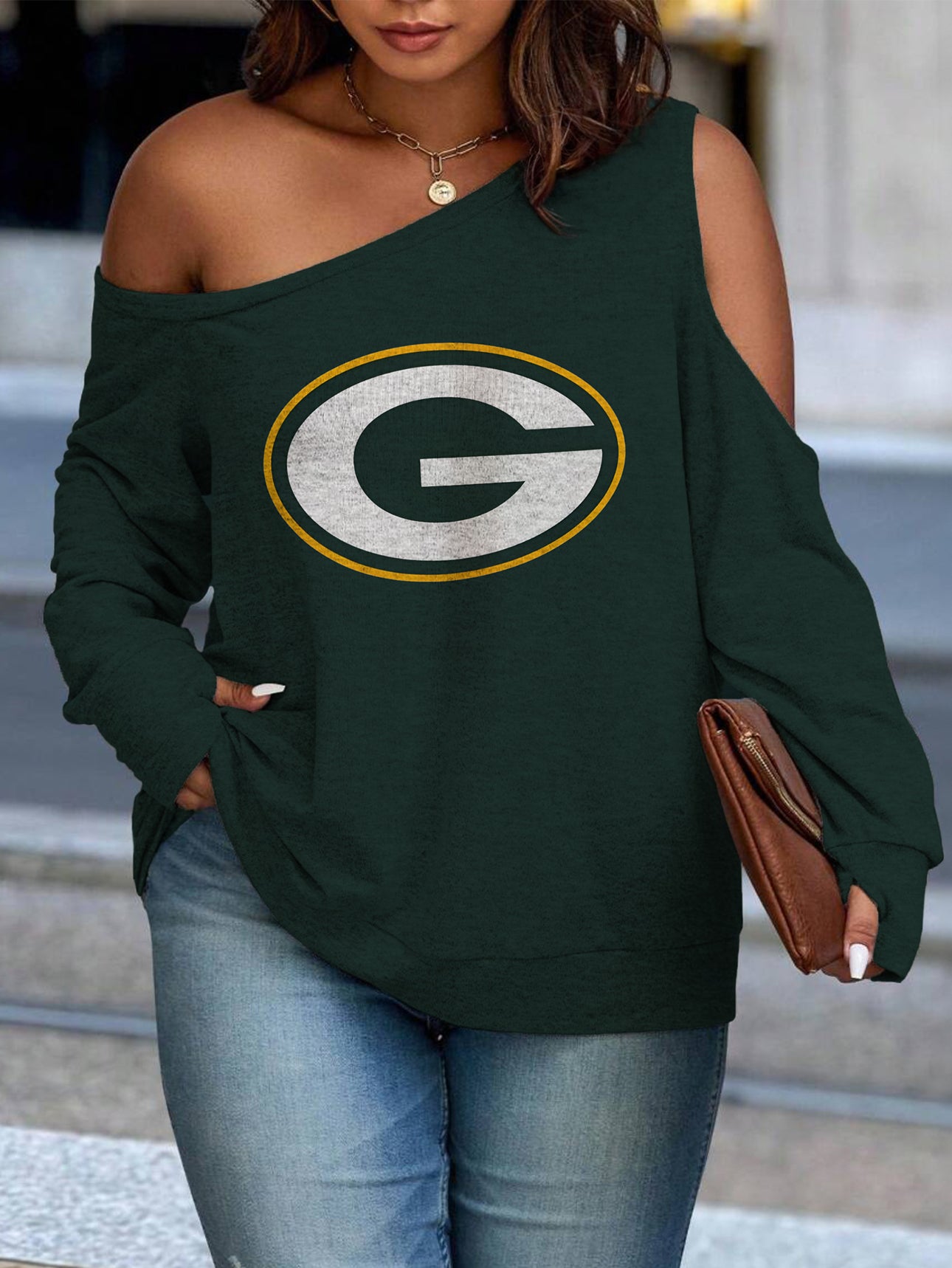 Asymmetric Off-Shoulder Women's Sweatshirt